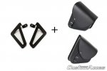 Leather saddlebag CUSTOMACCES APB002N BARCELONA Negru pair, with universal support